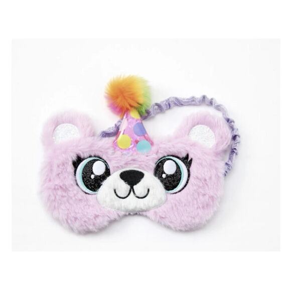 Claire's Other - Claire’s Purple Birthday Hat Bear Sparkle Girls Sleeping Eye Mask